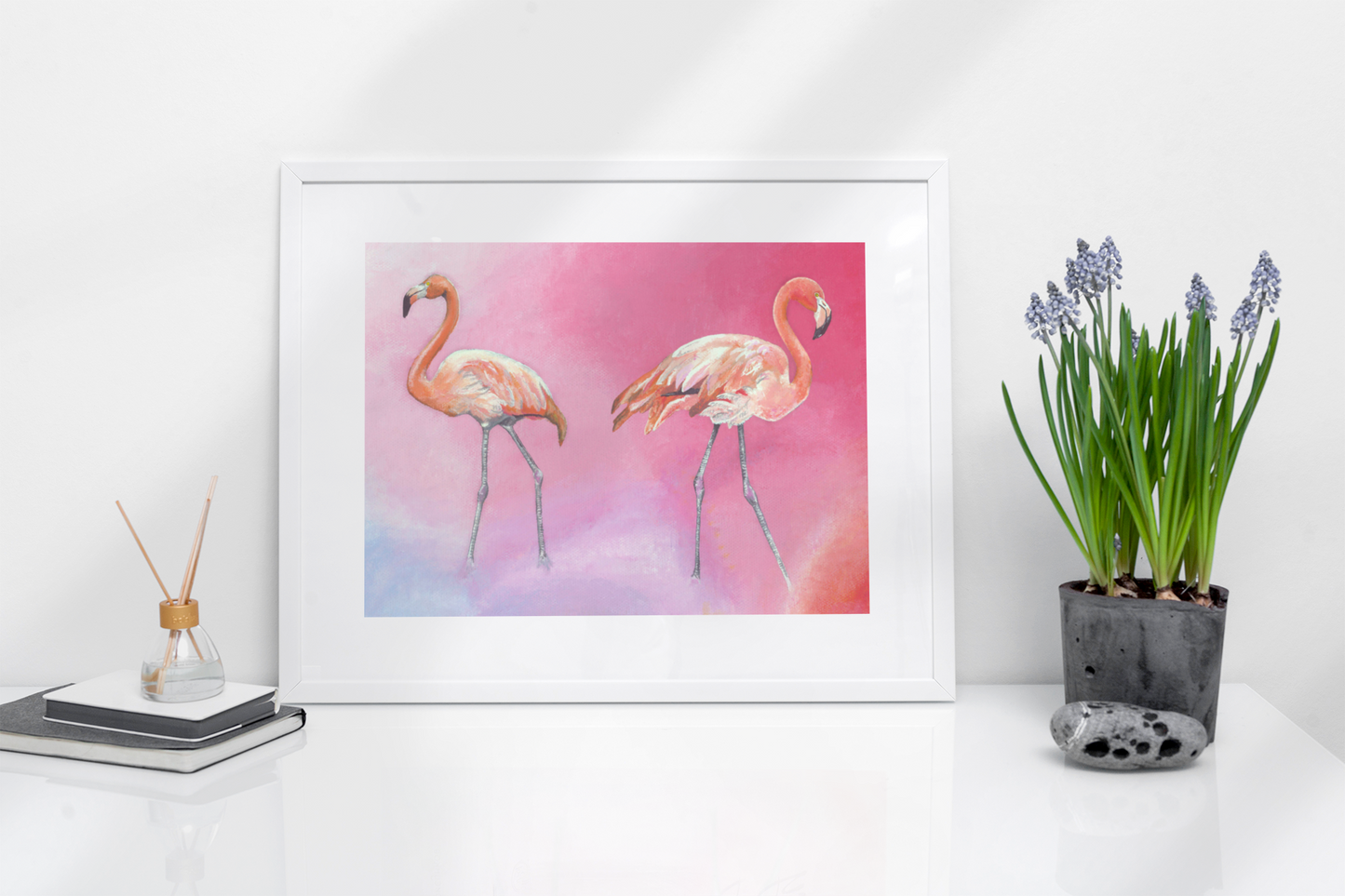Flamingo Art, Flamingo Wall Art, Flamingo Decor, Tropical Decor, Pink Flamingo, Flamingo Painting, Pink Wall Art, Limited Edition Art, Flamingo Art Print, Jenny Pond, JP Artwork, Pink Bird Art