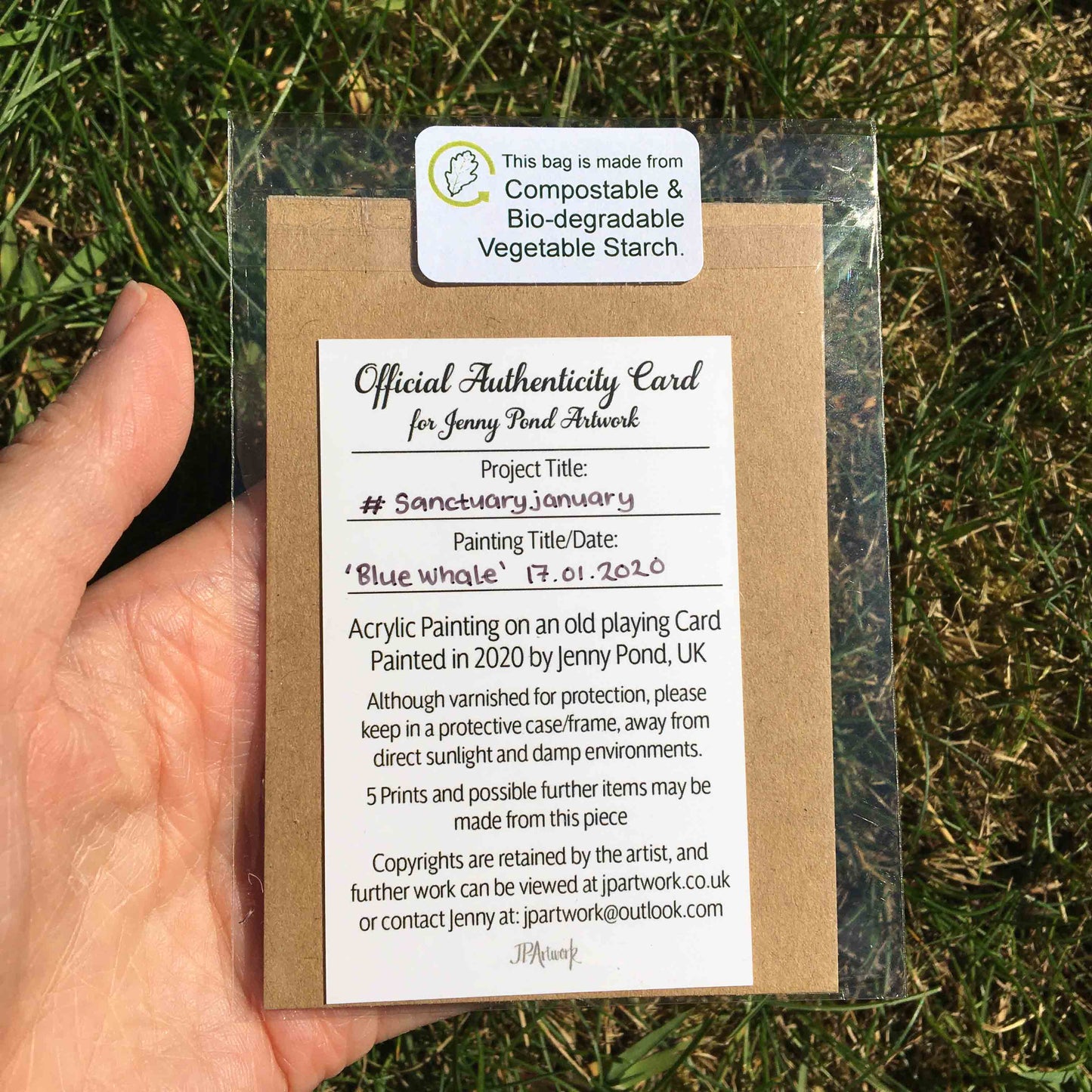 Certificate of Authenticity Card by Jenny Pond, JPArtwork