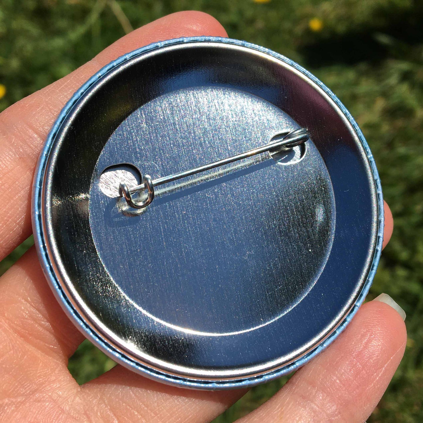 Back of Blue Whale Large Pin Badge by Jenny Pond, JPArtwork