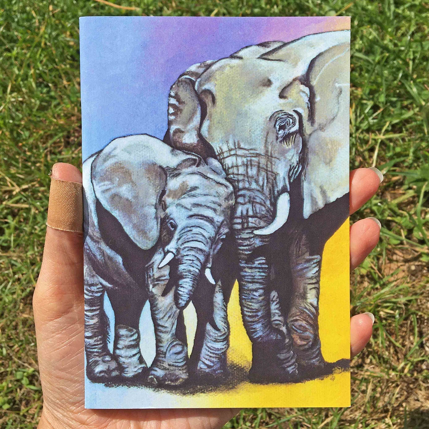 Elephant Journal | A6, Plain or Lined journal JPArtwork Jenny Pond
