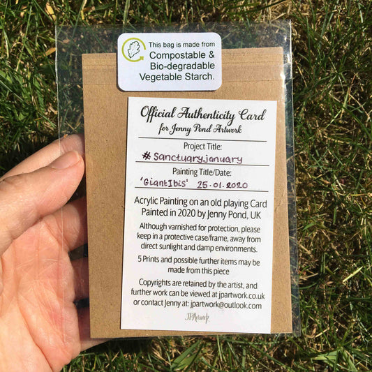 Certificate of Authenticity Card by Jenny Pond, JPArtwork
