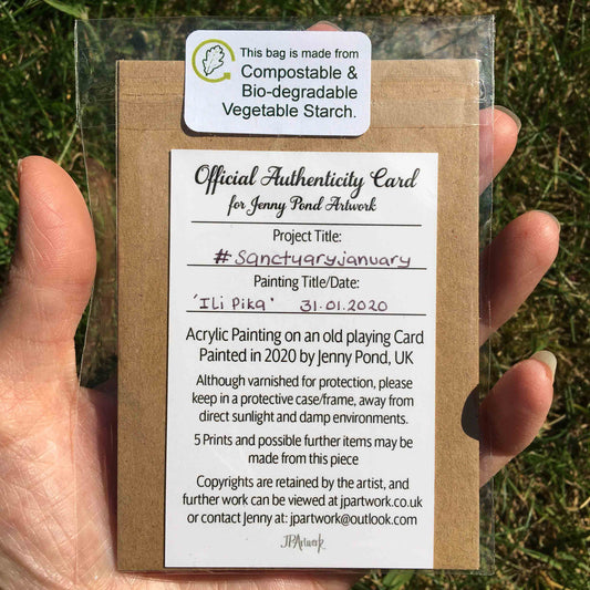 Certificate of Authenticity Card by Jenny Pond, JPArtwork