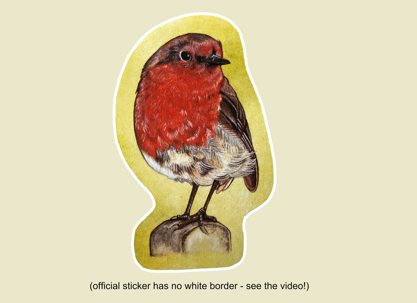 Robin Vinyl Sticker; waterproof, glossy and durable.