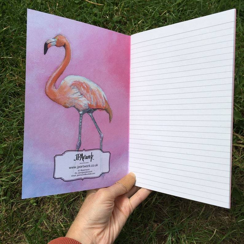 Pink Flamingo A5 Journal Lined Paper