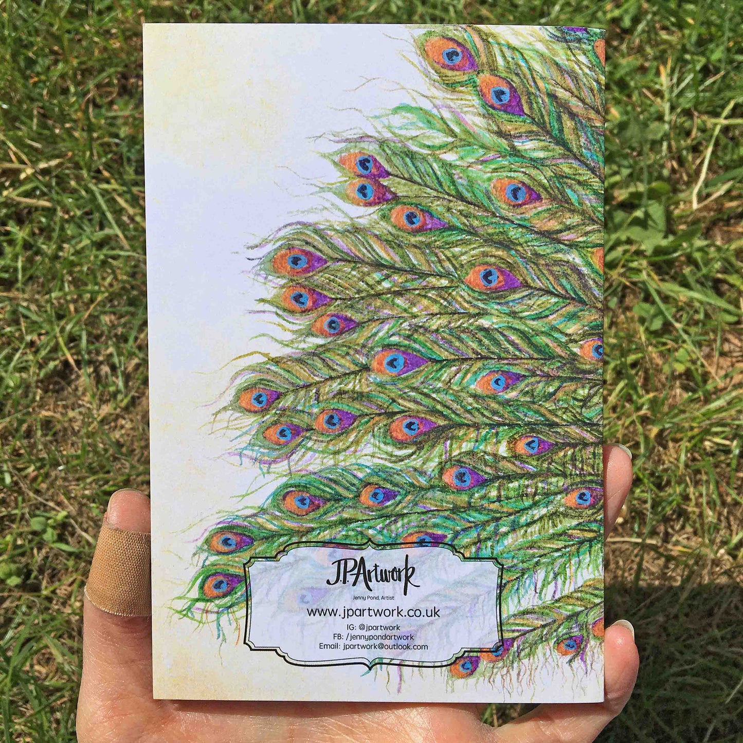Peacock Journal | A6, Plain or Lined journal JPArtwork Jenny Pond