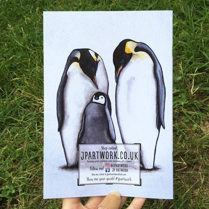 Penguin Journal | A5, Plain or Lined journal JPArtwork Jenny Pond