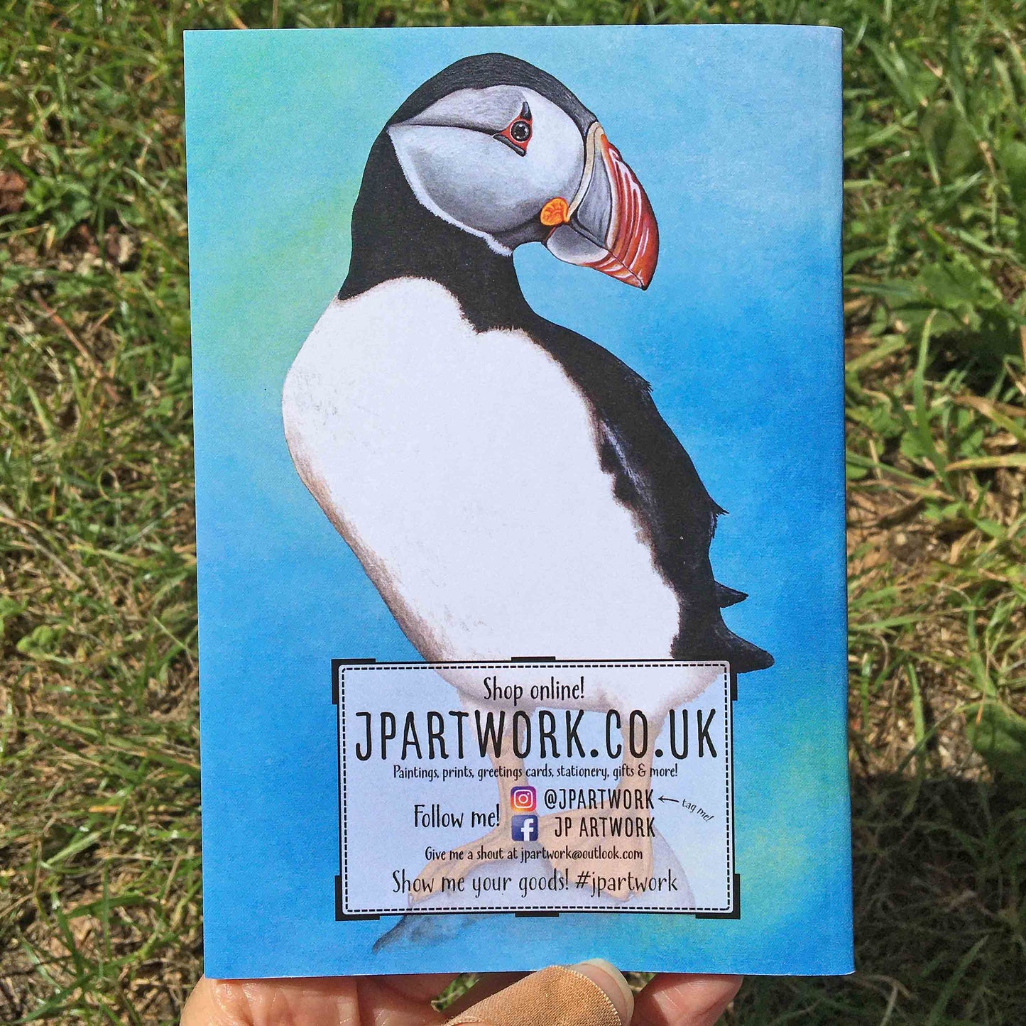 Puffin Journal | A6, Plain or Lined journal JPArtwork Jenny Pond