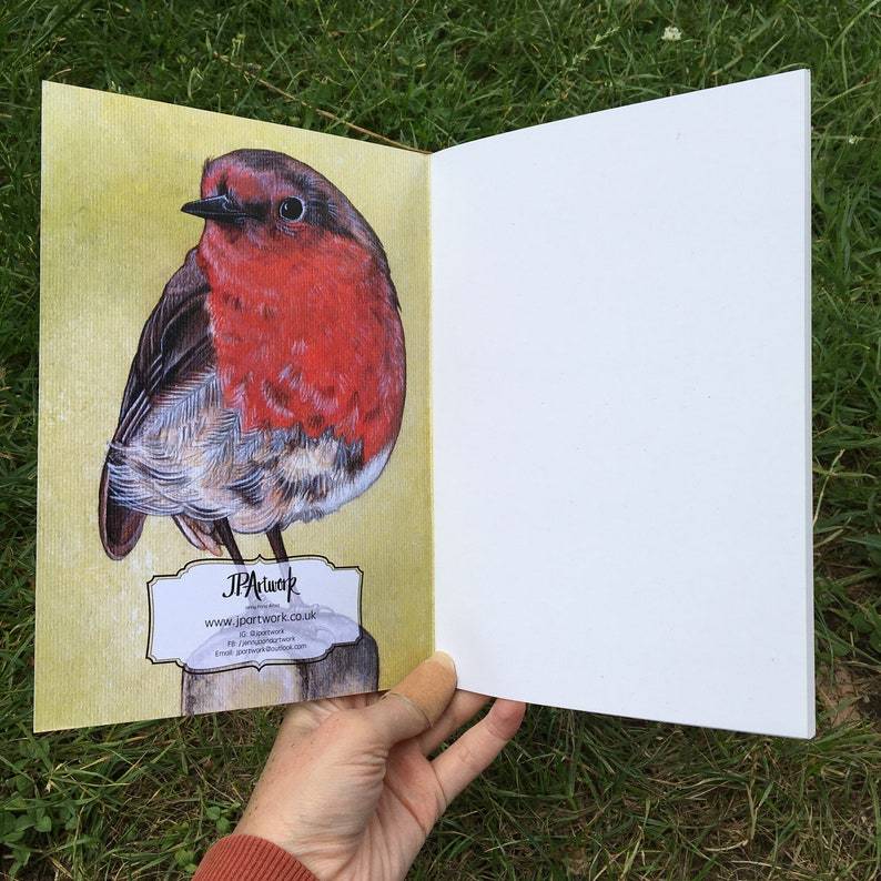 Robin Journal | A5, Plain or Lined journal Plain JPArtwork Jenny Pond