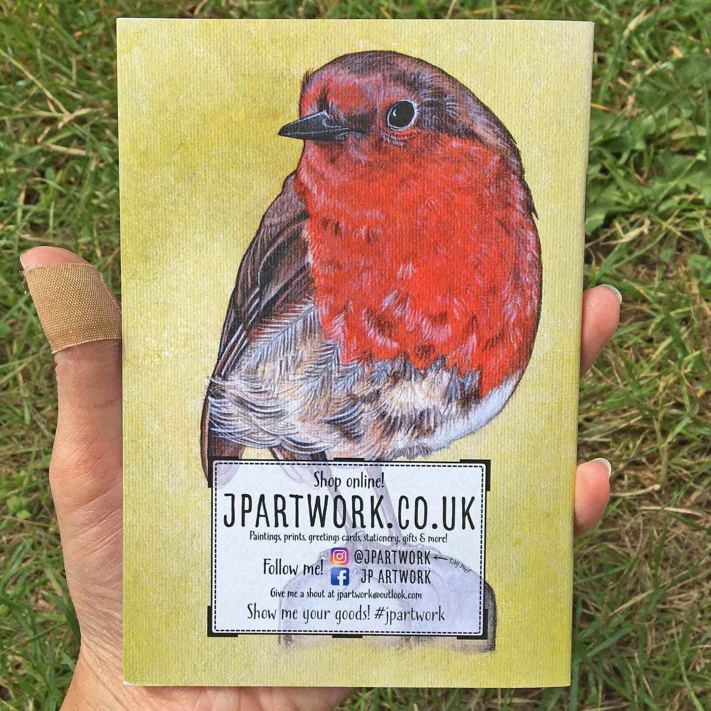 Robin Journal | A6, Plain or Lined journal JPArtwork Jenny Pond