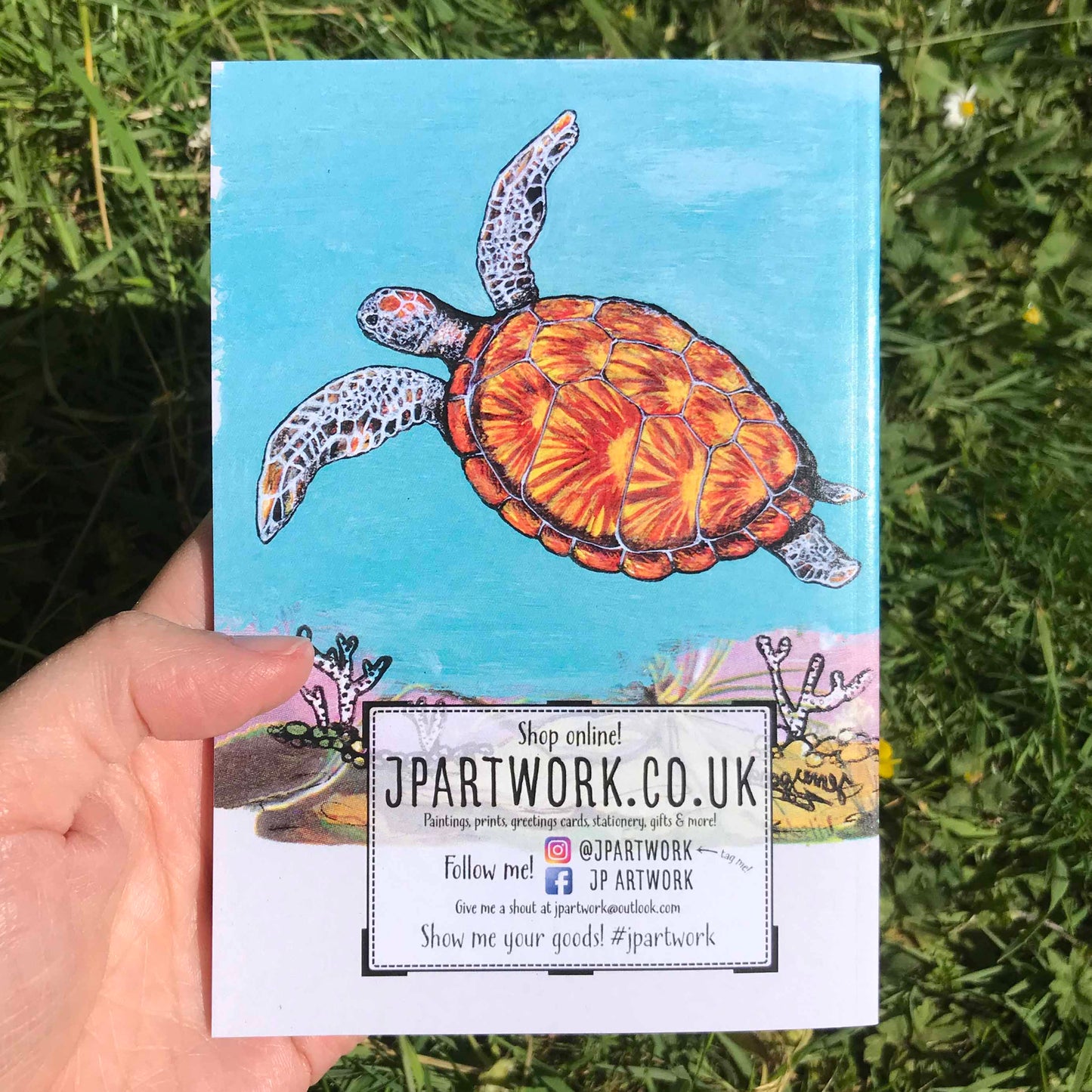 Sea Turtle Journal | A6, Plain or Lined journal JPArtwork Jenny Pond