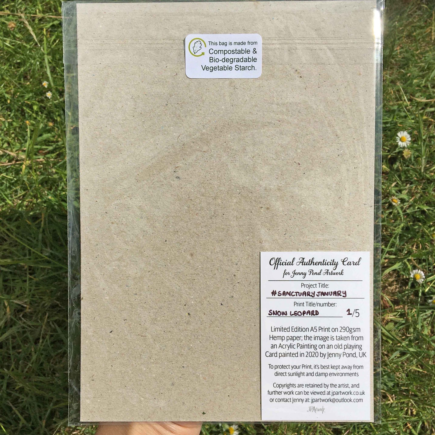 Certificate of Authenticity Card by Jenny Pond, JPArtwork