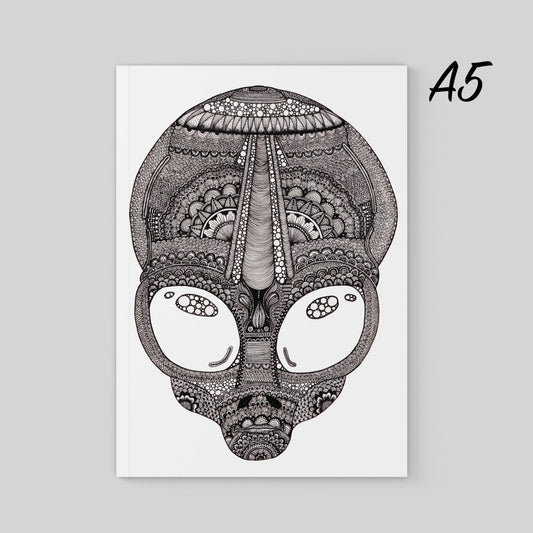 Alien Journal, A5, Plain or Lined Paper options, by Jenny Pond