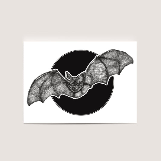 Bat Mini Print/Postcard, Artwork by Jenny Pond