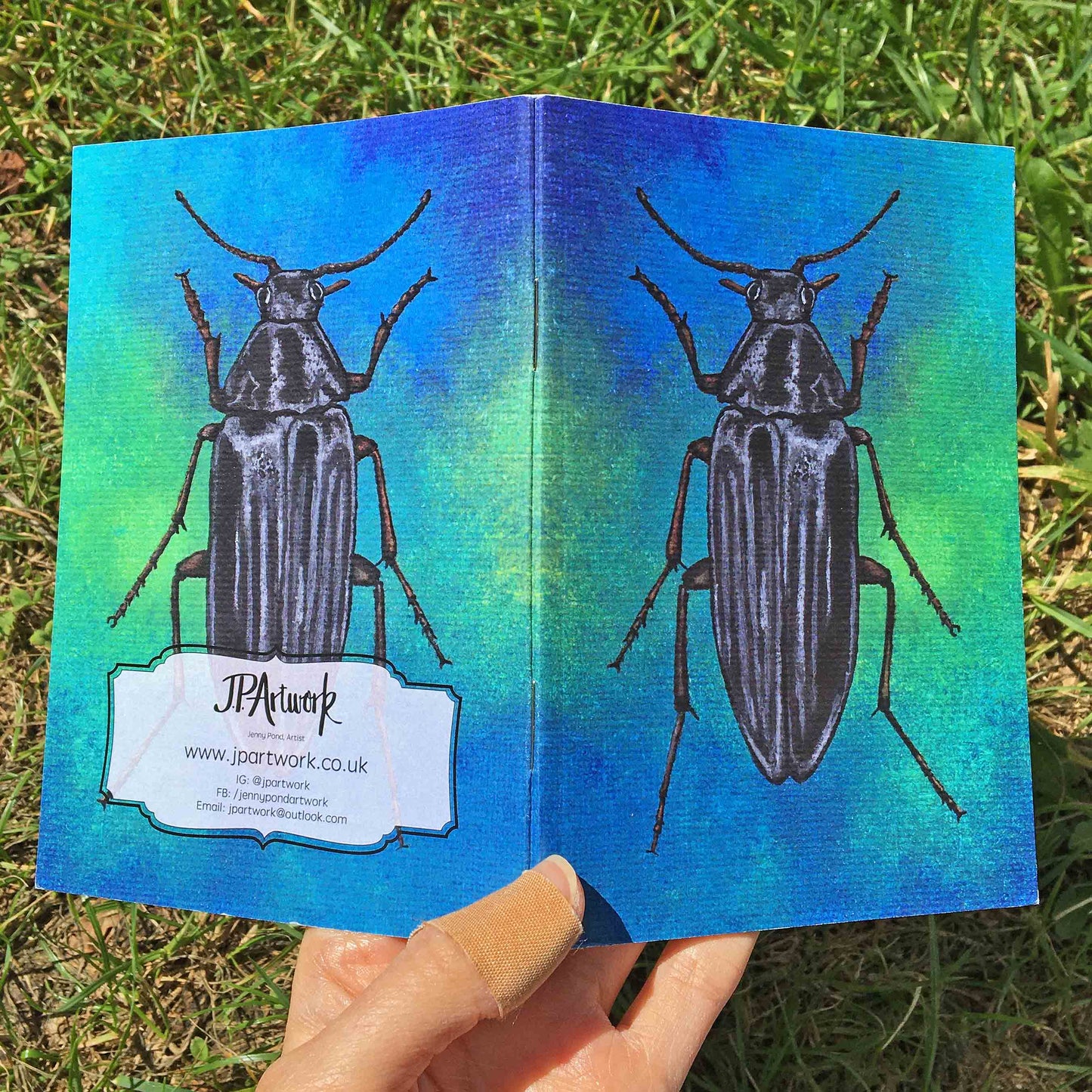 Beetle Journal | A6, Plain or Lined journal JPArtwork Jenny Pond