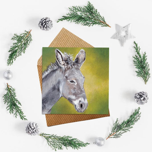 Donkey Christmas Greetings Card