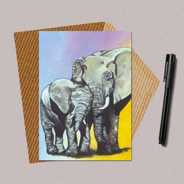 Elephant A5 Greetings Card