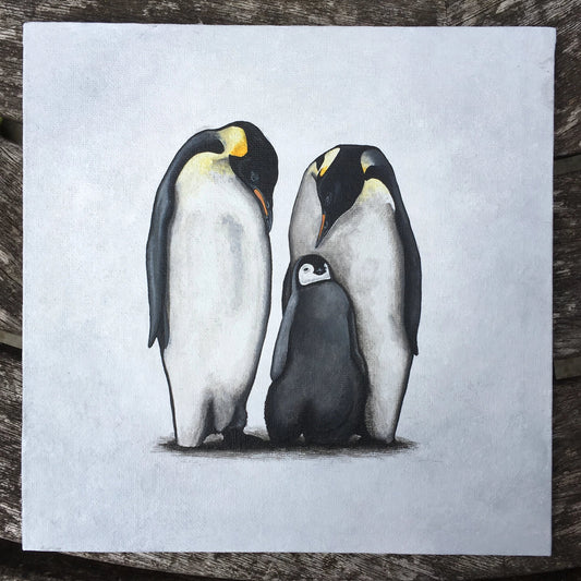 Original Fine Art Acrylic Penguin Painting by Jenny Pond