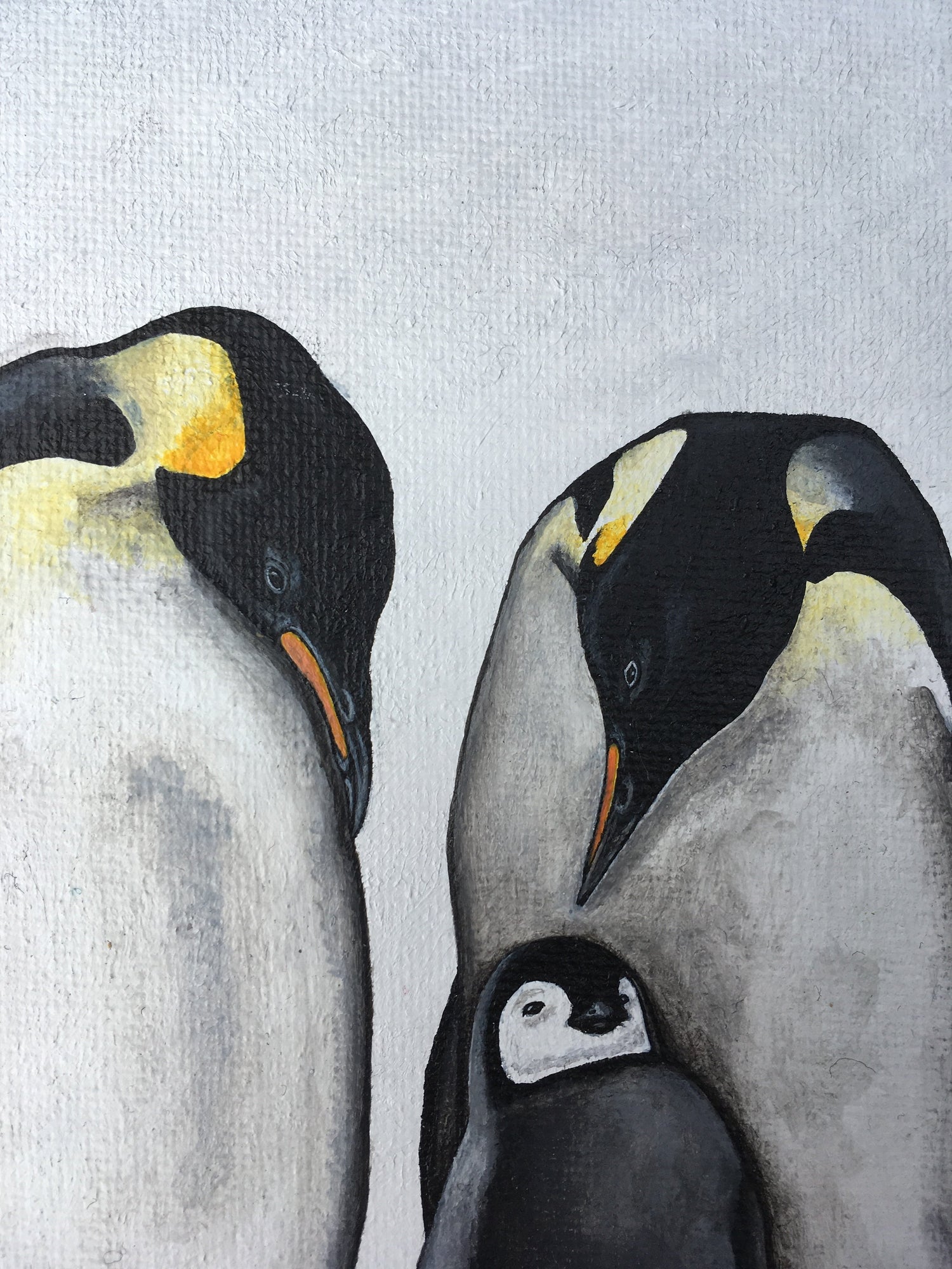 Original Fine Art Acrylic Penguin Painting by Jenny Pond