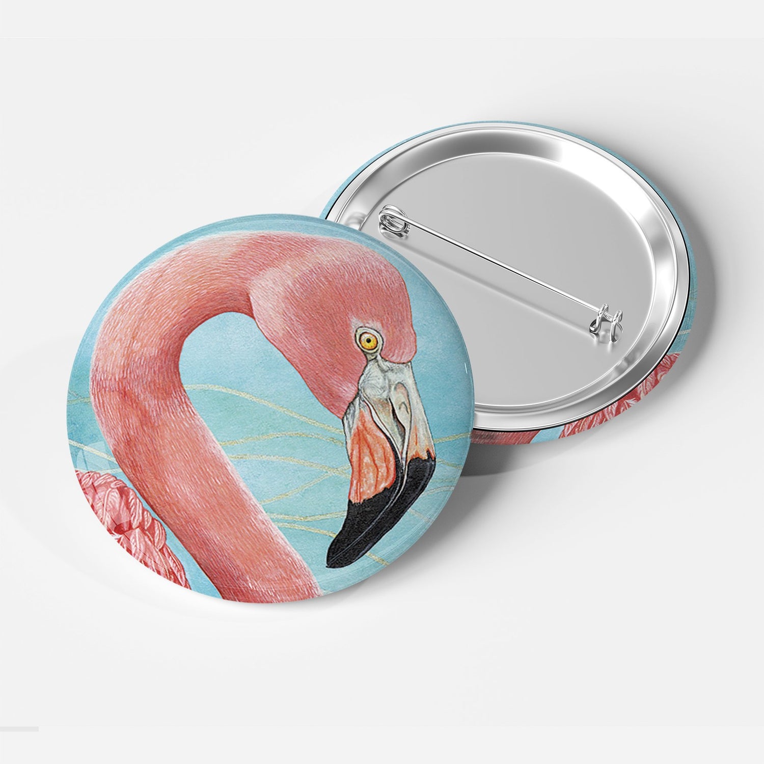 Flamingo ortrait Pin Badge