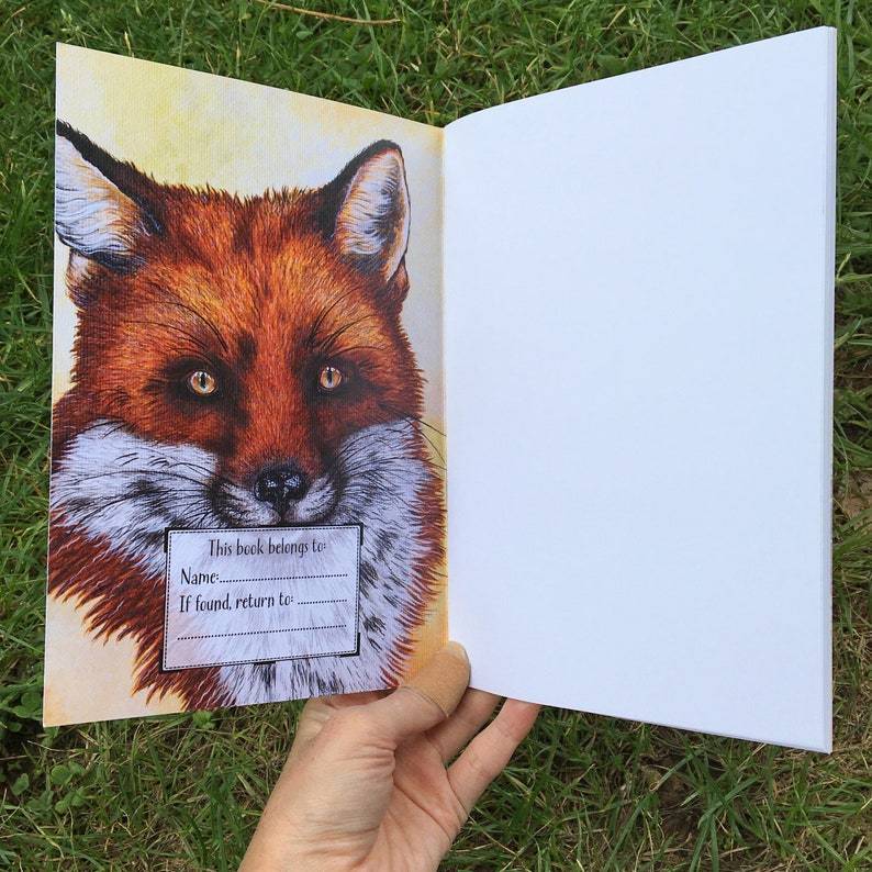 Fox Journal | A5, Plain or Lined journal Plain JPArtwork Jenny Pond