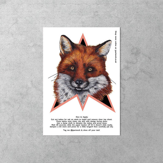 Fox Temporary Tattoo Transfer