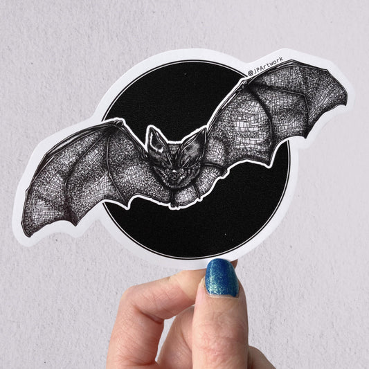 Long-eared Bat Vinyl Sticker Die Cut by Jenny Pond