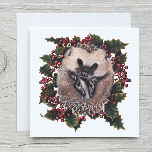 Hedgehog Christmas Greetings Card