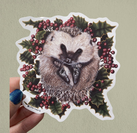 Hedgehog Vinyl Sticker Die Cut by Jenny Pond