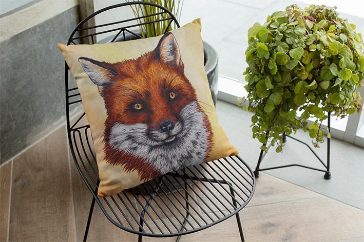 Fox Cushion on Wire Chair
