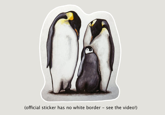 Penguin Vinyl Sticker; waterproof, glossy and durable.