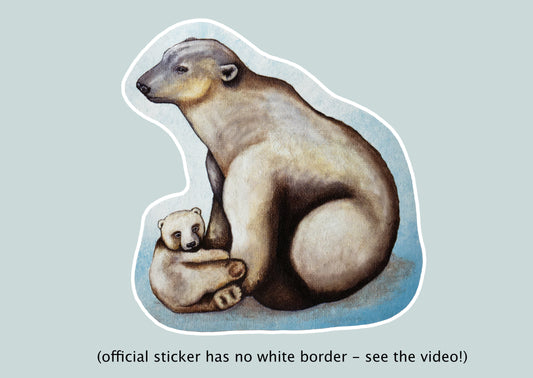 Polar Bear Vinyl Sticker; waterproof, glossy and durable.