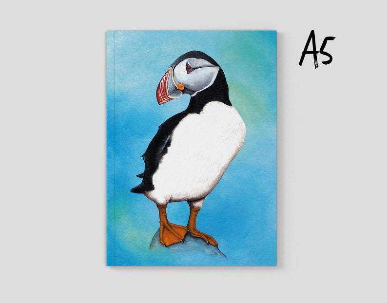 A5 Puffin Journal with Plain or Lined paper
