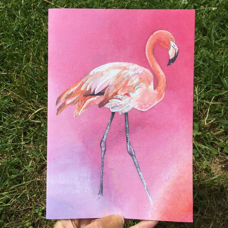 Pink Flamingo A5 Journal Front Cover