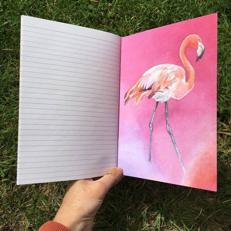 Pink Flamingo A5 Journal Lined Paper