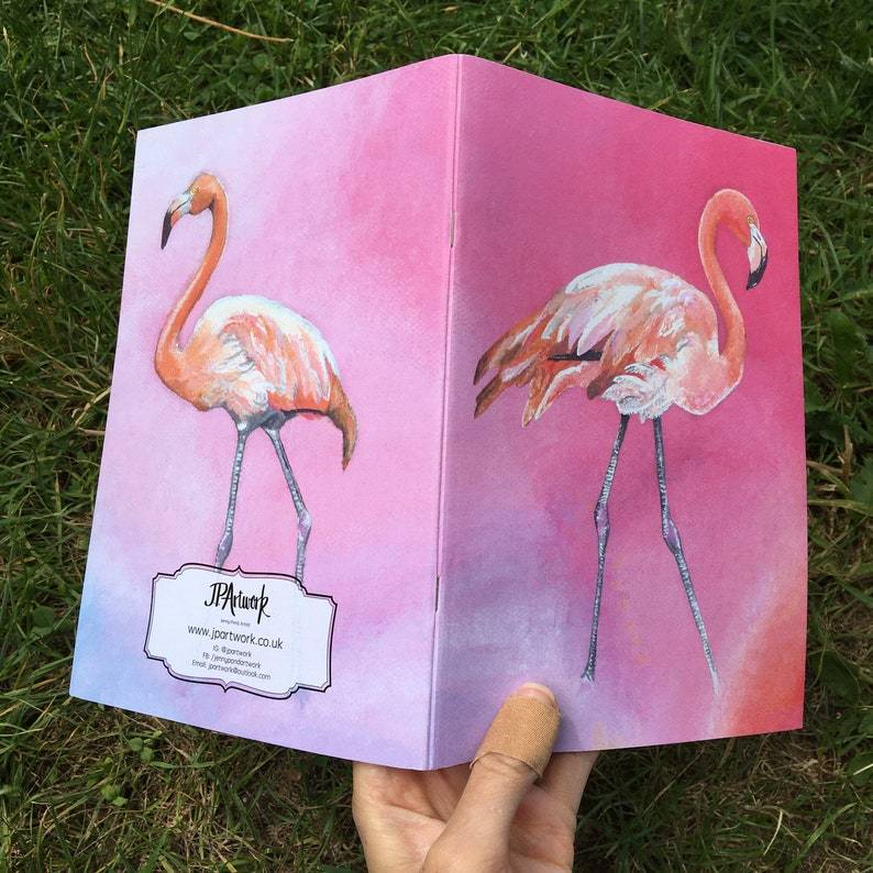 Pink Flamingo A5 Journal Back Cover