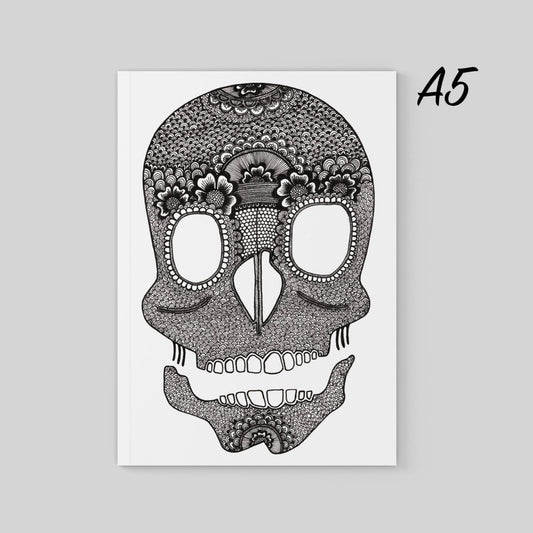 Skull Journal, A5, Plain or Lined Paper options, by Jenny Pond