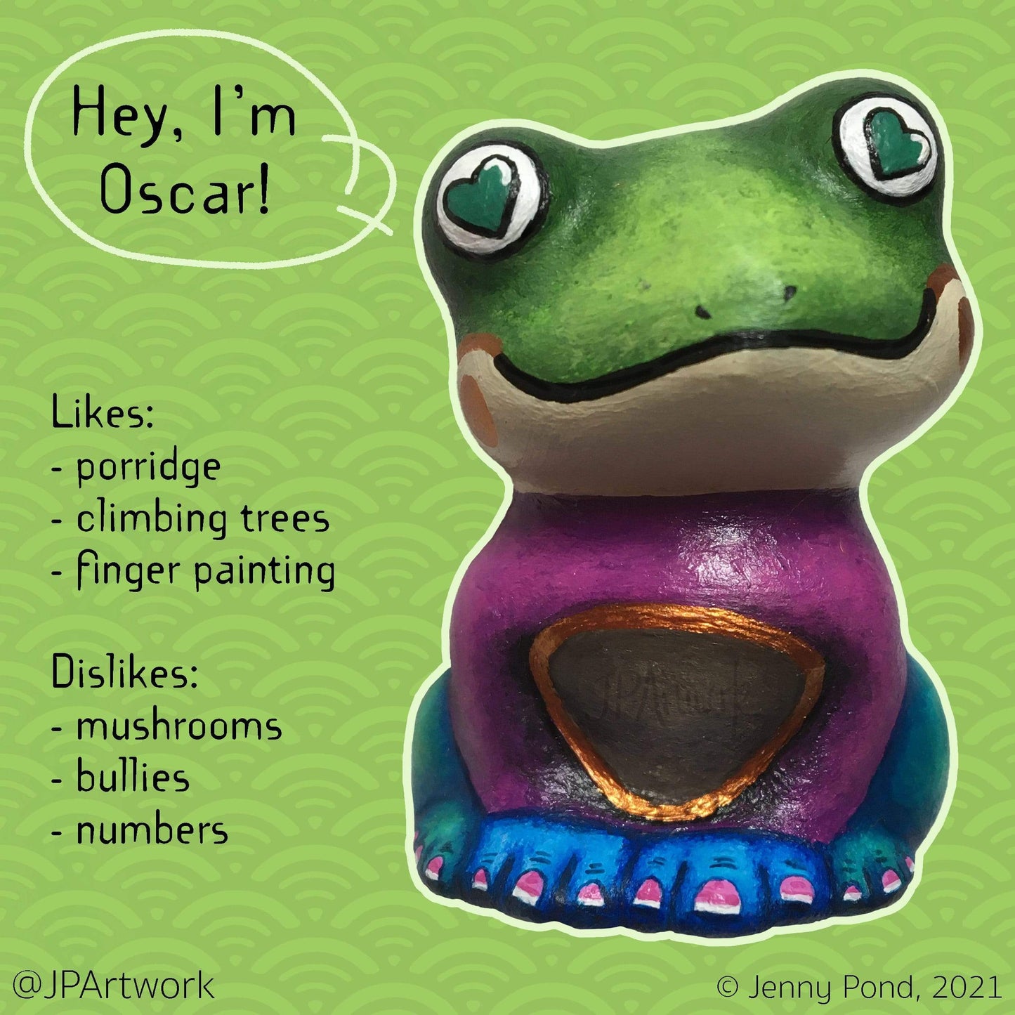 Oscar, Hand-painted Frog | Ceramics ceramics JPArtwork Jenny Pond