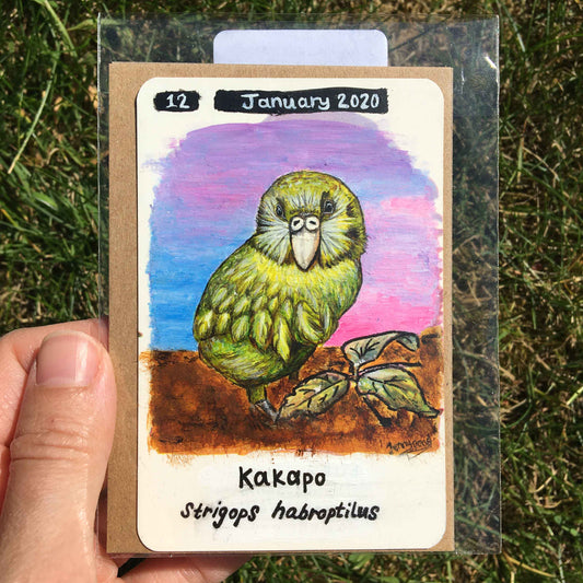 Kakapo Original Painting by Jenny Pond, JPArtwork
