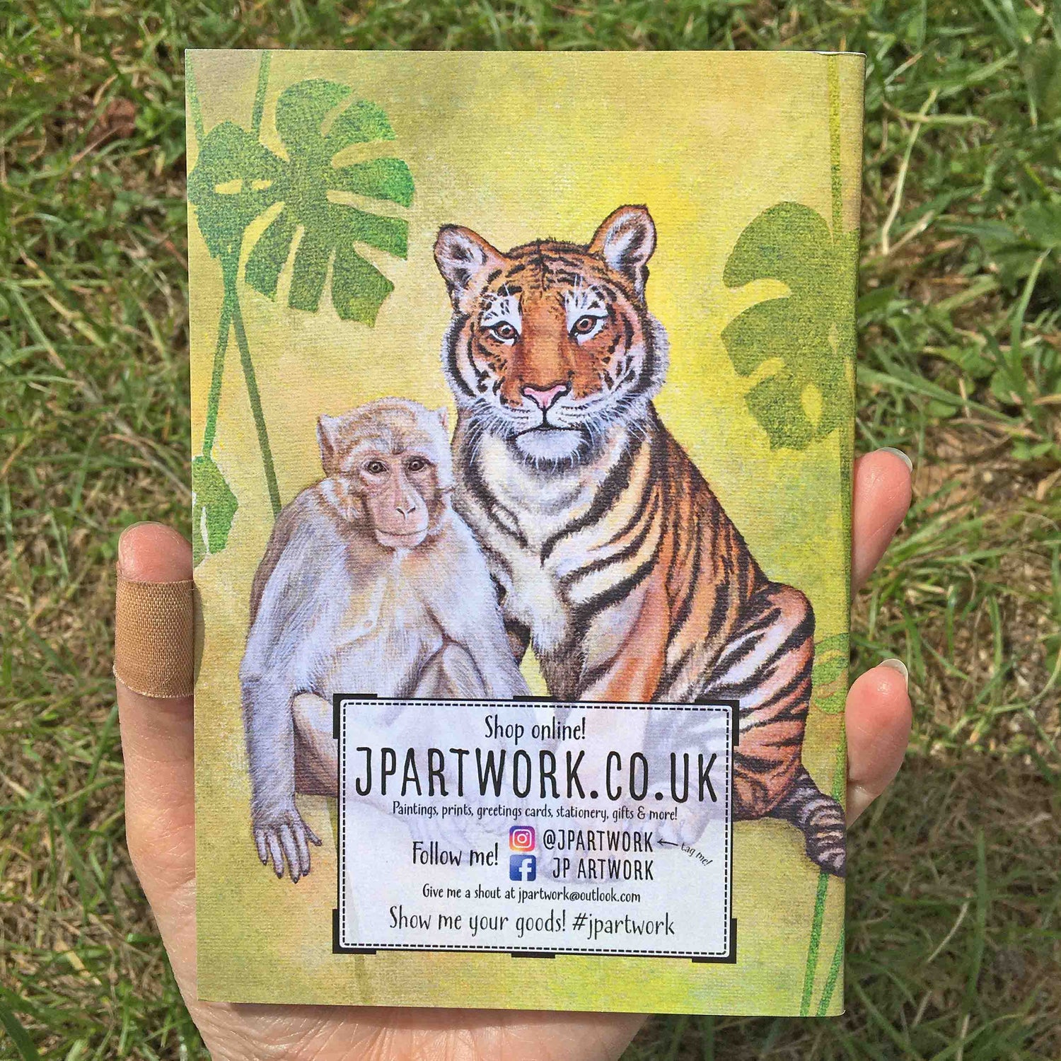 Monkey & Tiger Journal | A6, Plain or Lined journal JPArtwork Jenny Pond