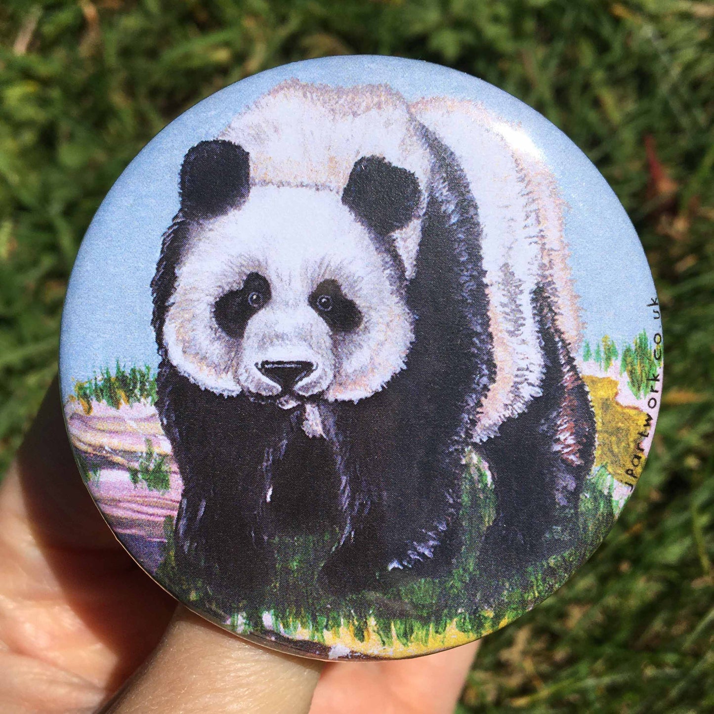 Panda Large Pin Badge by Jenny Pond, JPArtwork