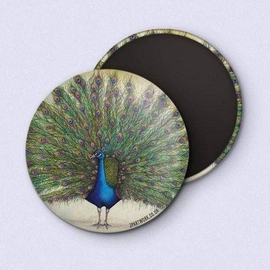 Peacock | Magnet, 58mm | SECONDS (Minor Imperfections) magnet JPArtwork Jenny Pond