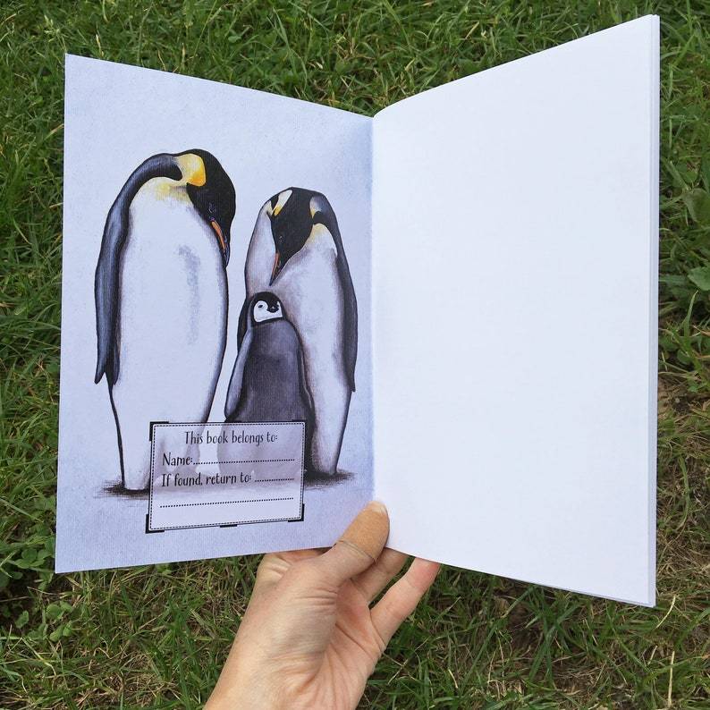 Penguin Journal | A5, Plain or Lined journal Plain JPArtwork Jenny Pond