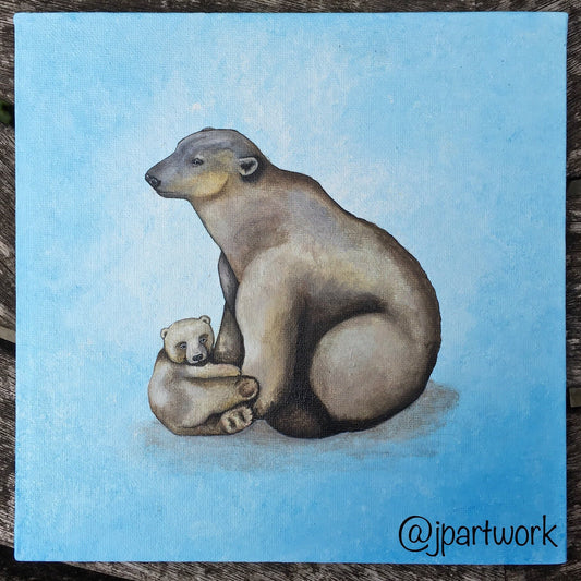 Original Fine Art Acrylic Polar Bear Painting by Jenny Pond