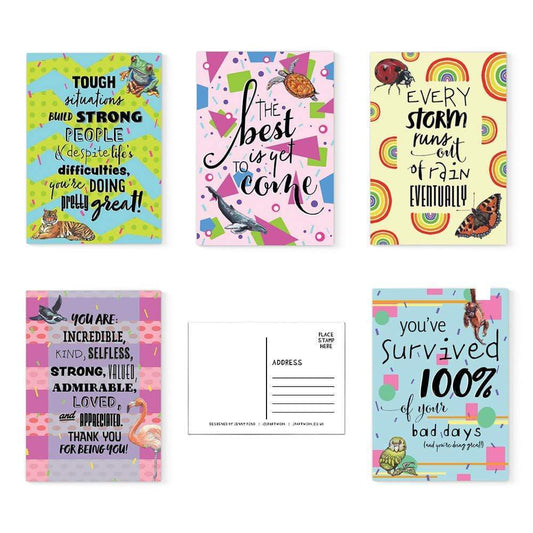 Positivity Postcards | A6, Set of 5 postcard JPArtwork Jenny Pond