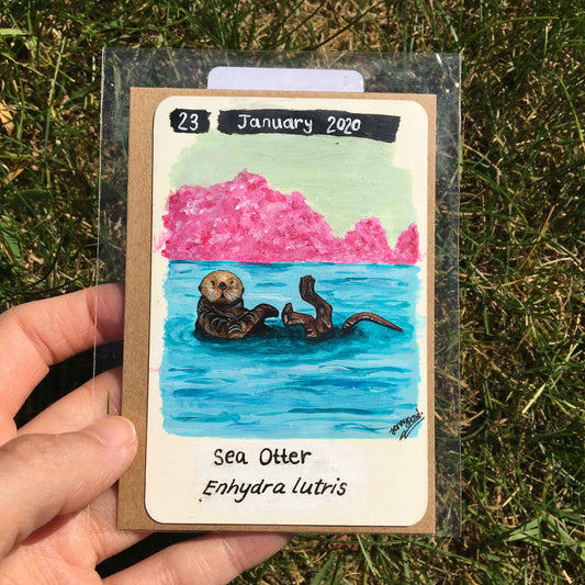 Sea Otter Original Painting by Jenny Pond, JPArtwork