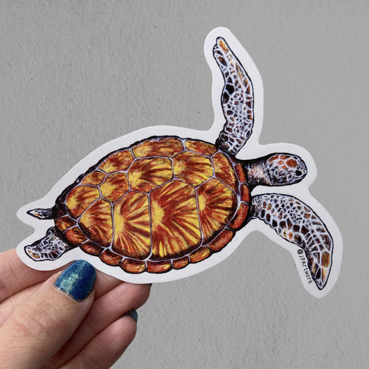 Sea Turtle Vinyl Sticker Die Cut by Jenny Pond
