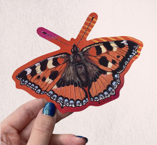 Small Tortoiseshell Butterfly Vinyl Sticker Die Cut by Jenny Pond