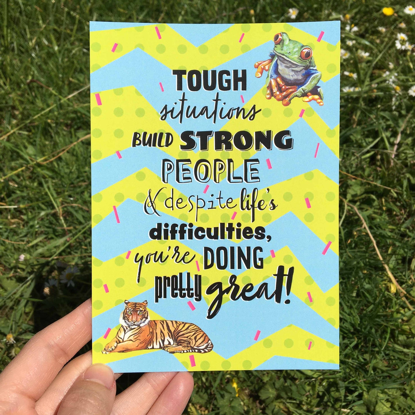 'Strong People' Positivity Quote Postcard, A6 postcard JPArtwork Jenny Pond