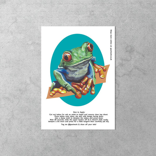Tree Frog Temporary Tattoo Transfer