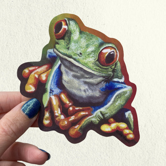 Red-eyed Tree Frog Vinyl Sticker Die Cut Jenny Pond